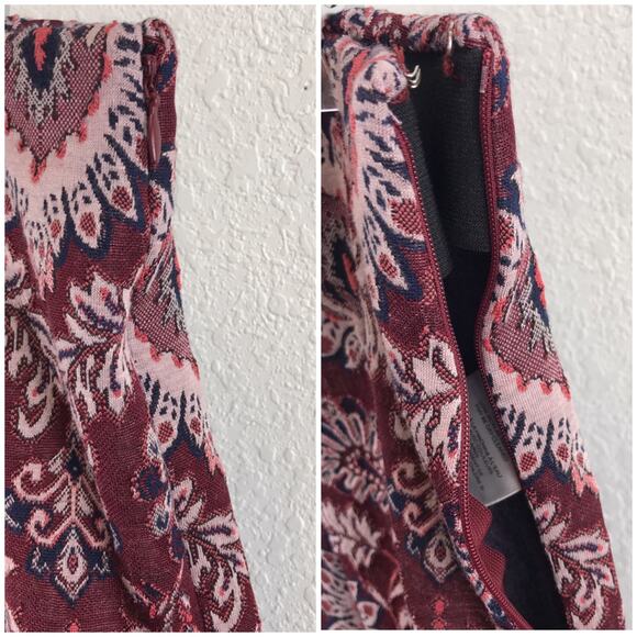 Anthropologie Damask Jacquard Flare Pants Floral Botanical Retro Boho Plus Size - Picture 6 of 10